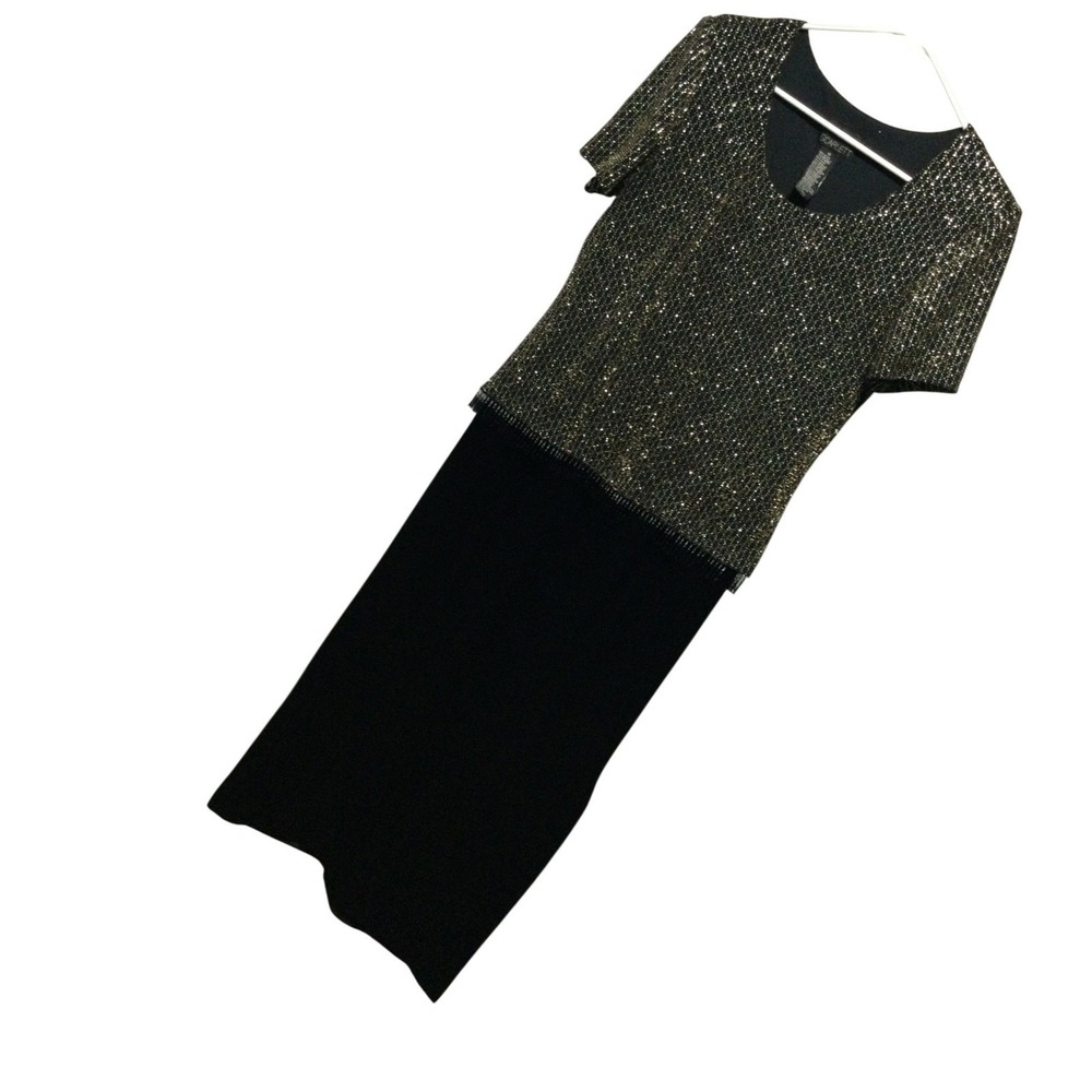 Scarlett Womens Gold Sequin Black Formal Party Maxi‎ Dress Size 10 Evening